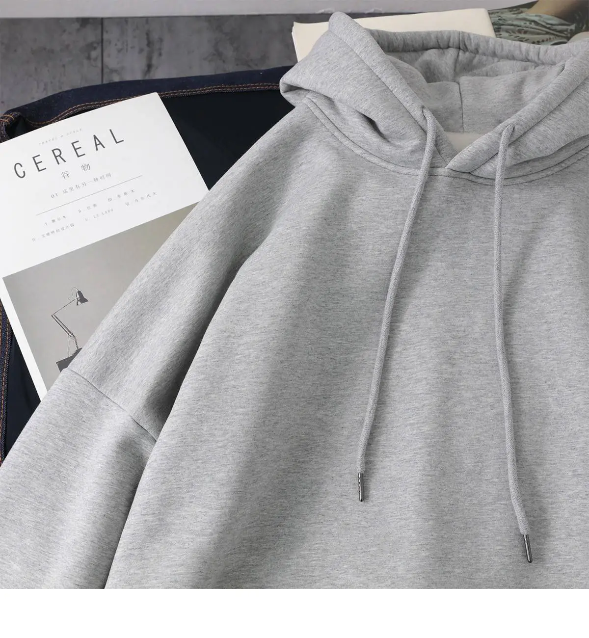 Winter Velvet Hoodie Women Grey White Harajuku Style - Image 5