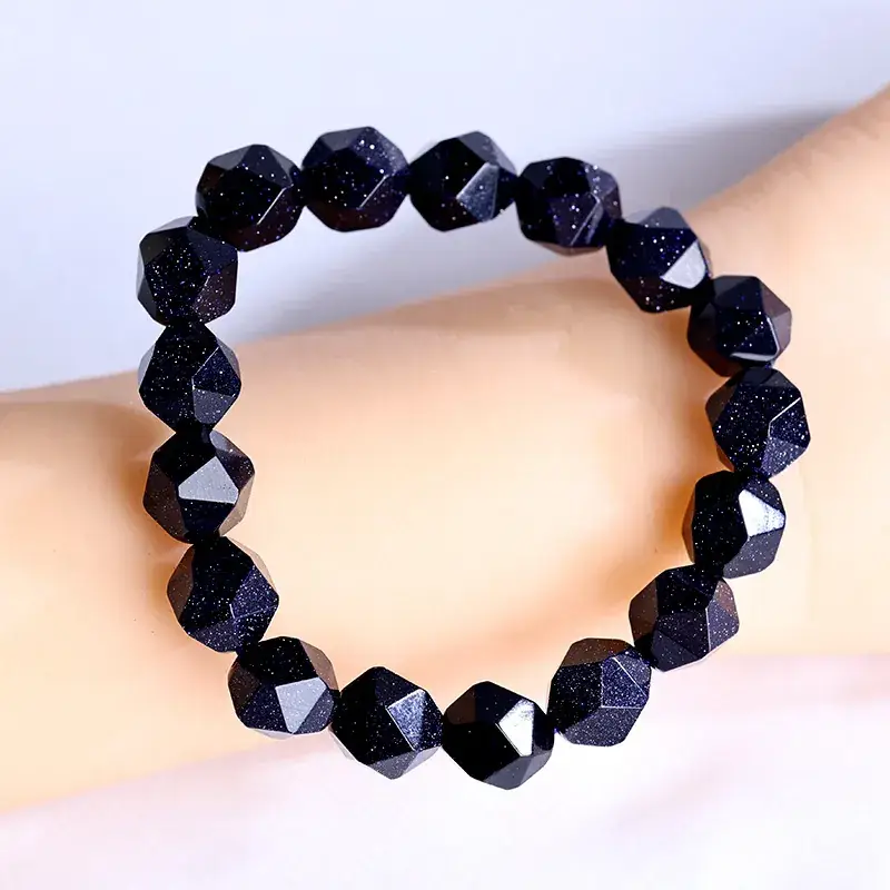 Black Faceted Diamond Face Bracelet for Women Men - Image 4