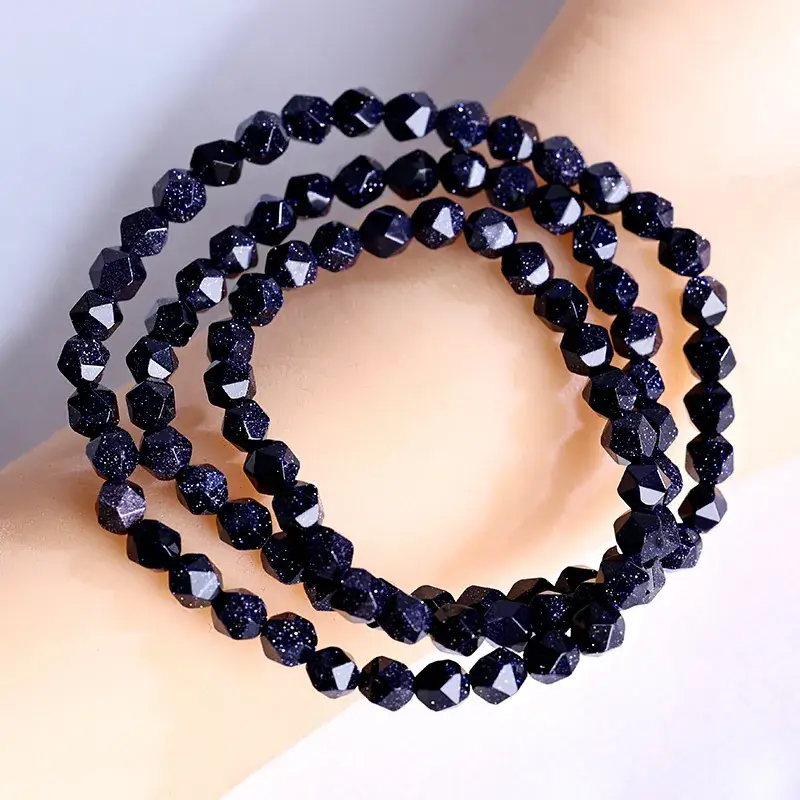 Black Faceted Diamond Face Bracelet for Women Men - Image 5