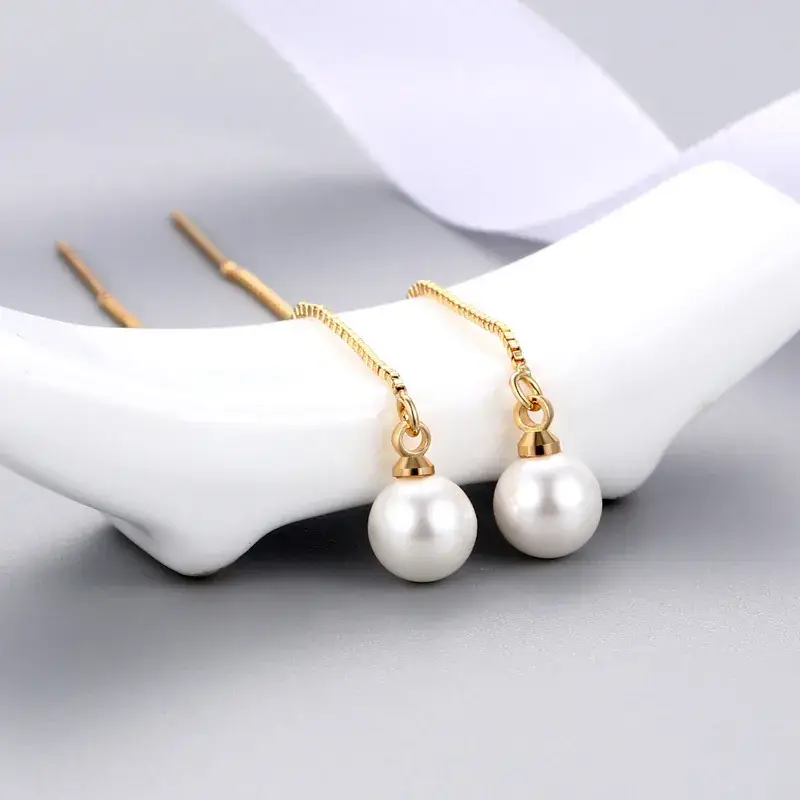 Pearl Pearl Chain Necklace Set Gold Silver - Image 7