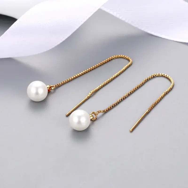 Pearl Pearl Chain Necklace Set Gold Silver - Image 4