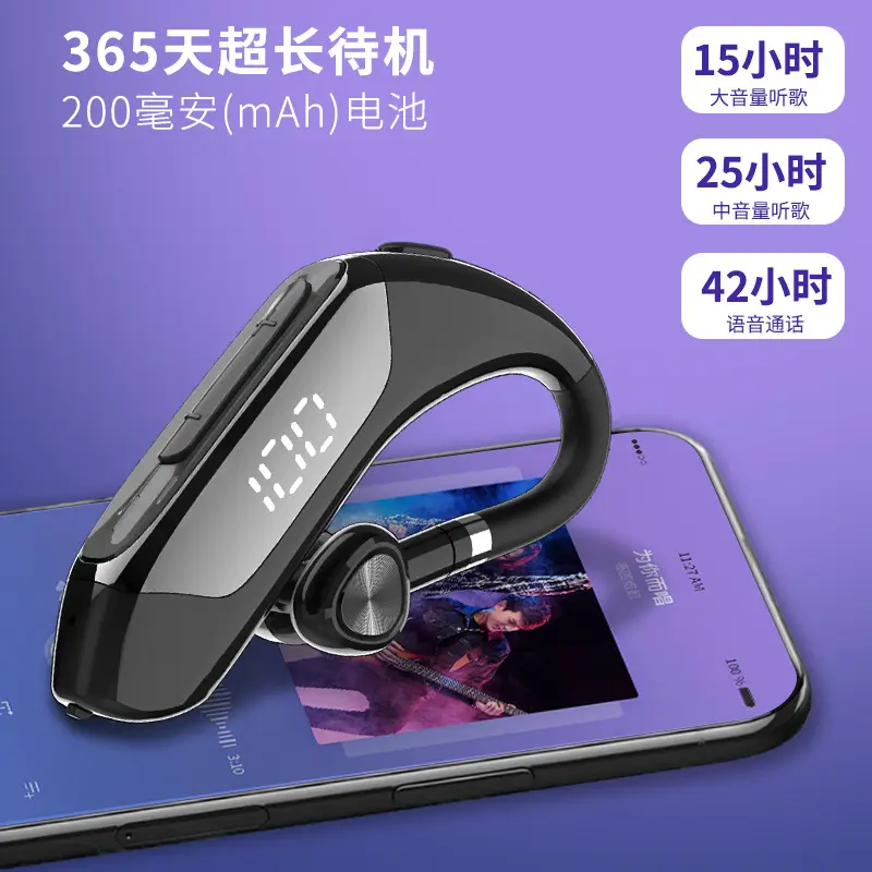 Wireless Bluetooth Headset with Hanging Ear Design