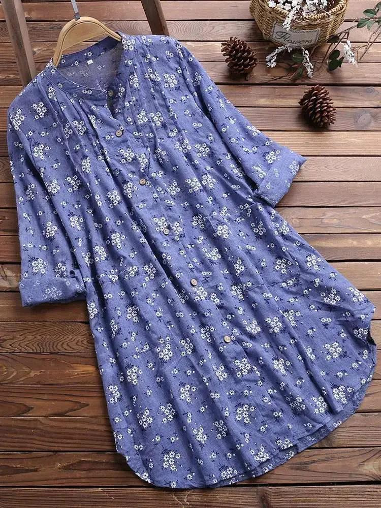 Women's 2024 Urban Floral Pleated T-shirt - Image 3