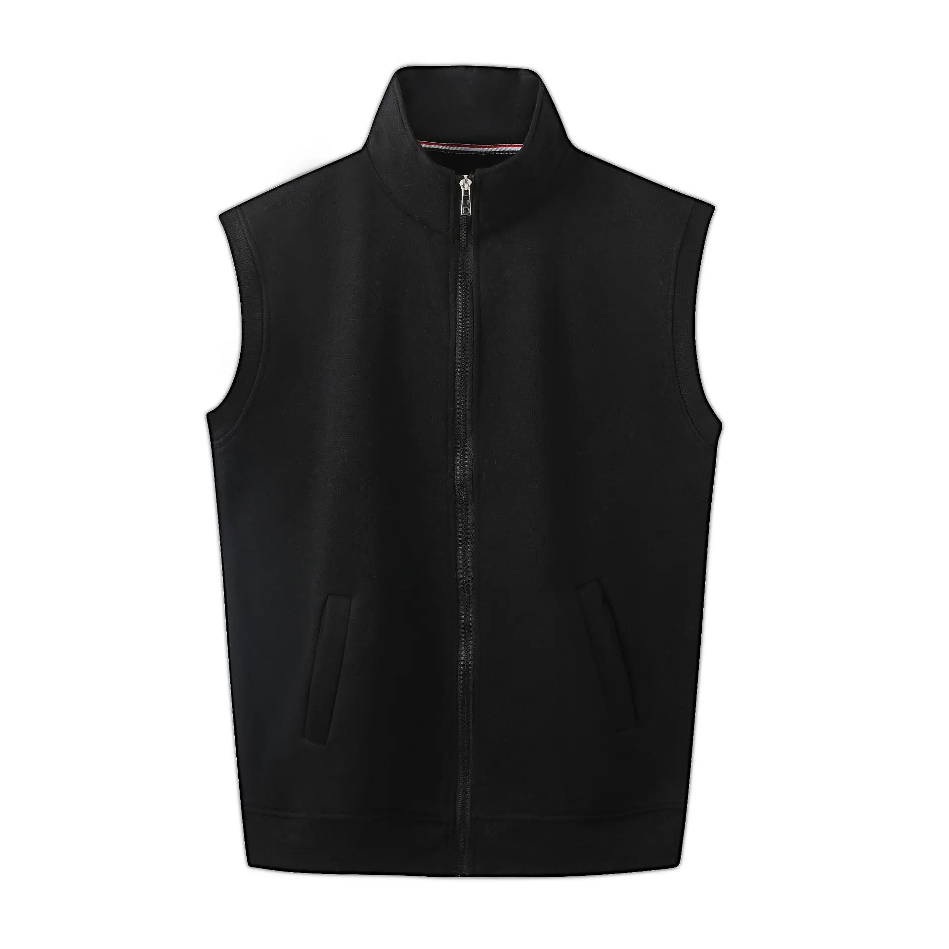 Orange Sleeveless Vest with Zipper Closure - Image 3