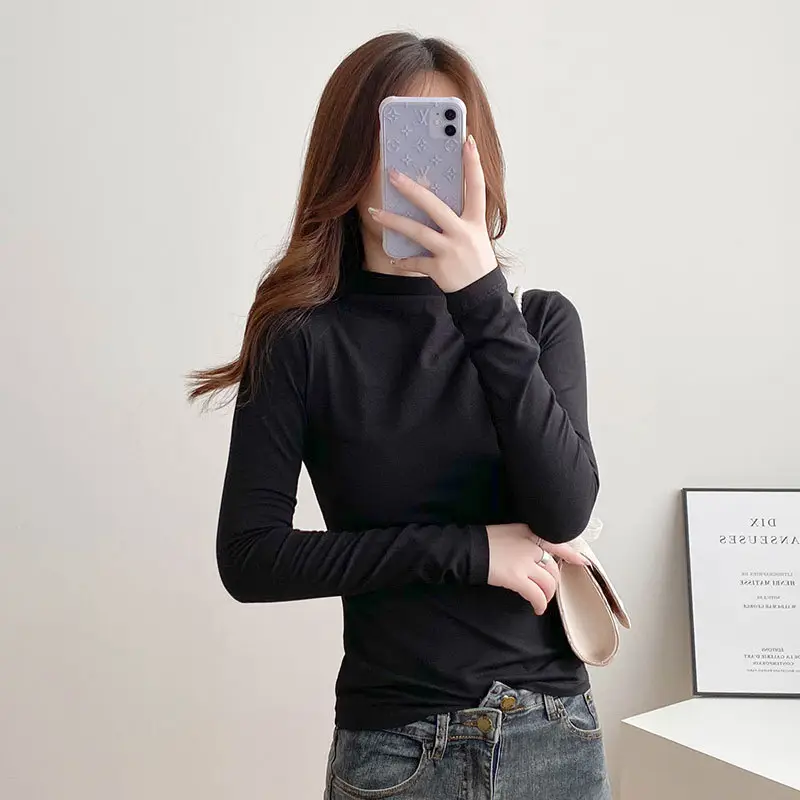 Women's Black Slim Fit Long Sleeve Shirt with White Crossbody Bag - Image 7