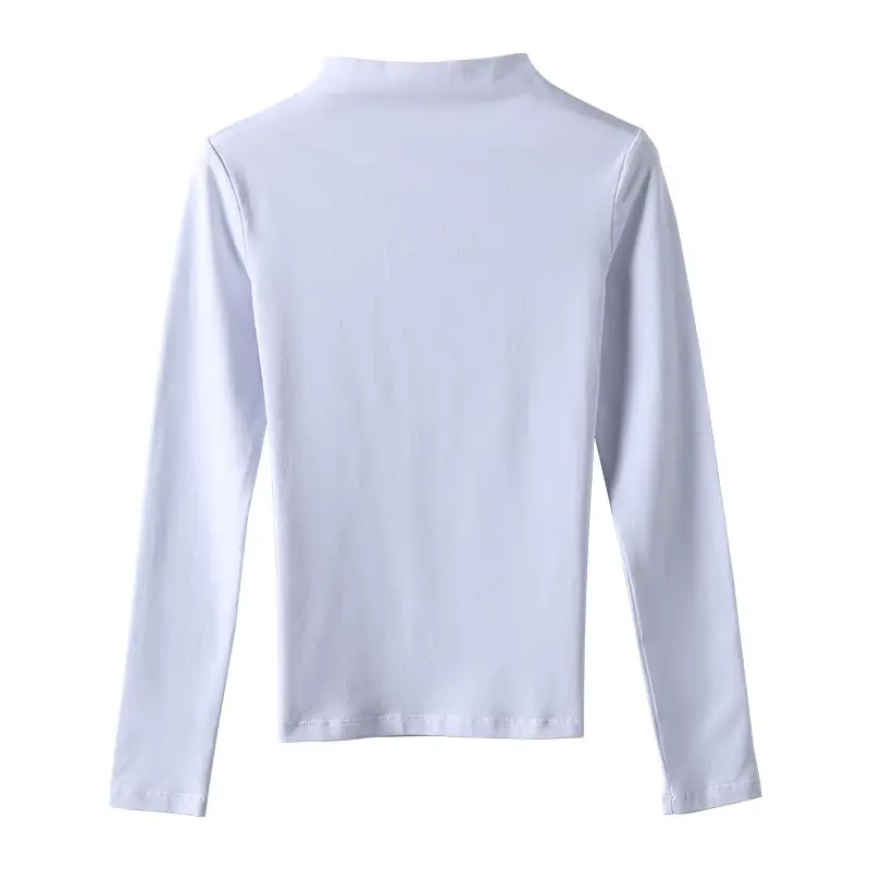 Women's Black Slim Fit Long Sleeve Shirt with White Crossbody Bag - Image 2