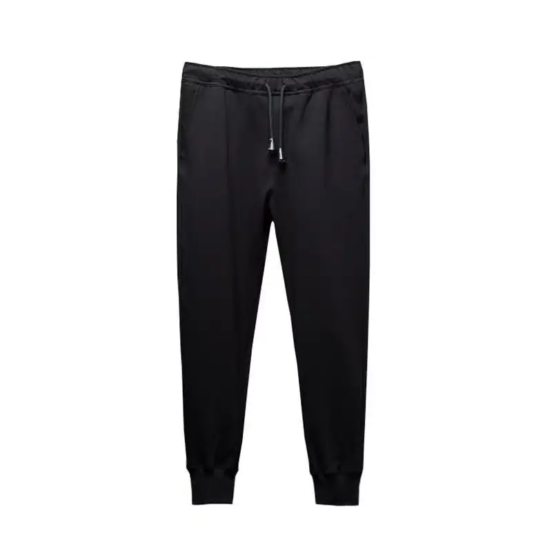 Men's Black Slim Fit Sports Pants with White Sneakers - Image 6