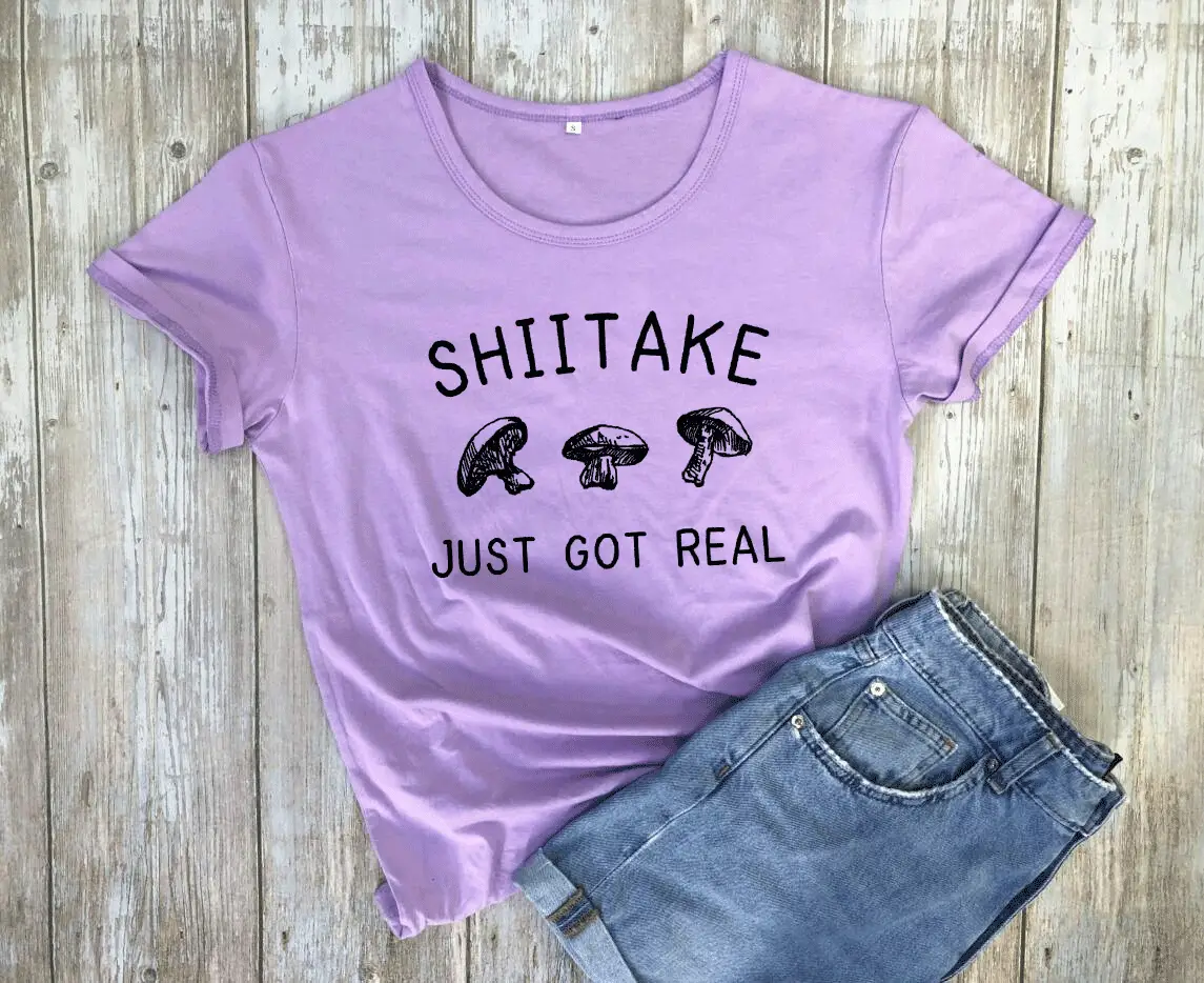 Shiitake Just Got Real T-Shirt White Short Sleeve - Image 8