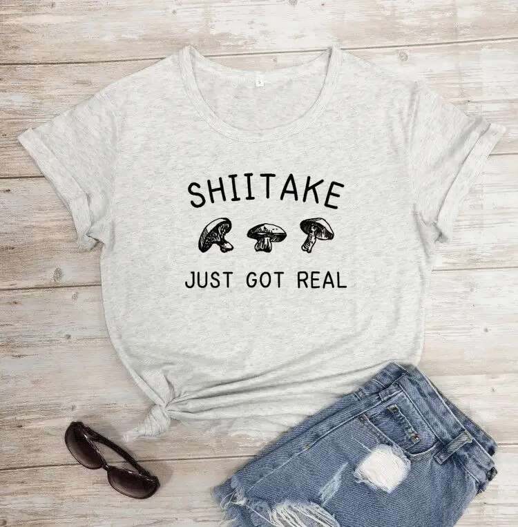 Shiitake Just Got Real T-Shirt White Short Sleeve - Image 9