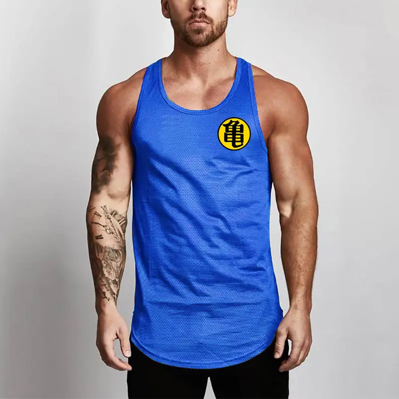 Men's Black Sleeveless Gym Vest with Logo