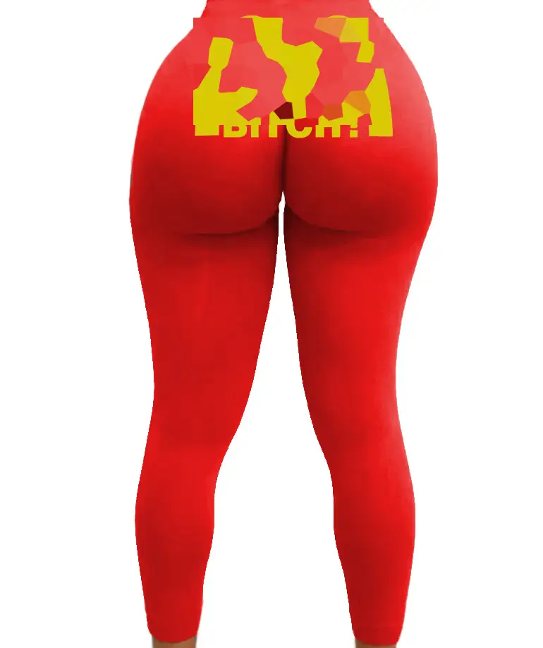 Black Printed Tight Yoga Pants for Women