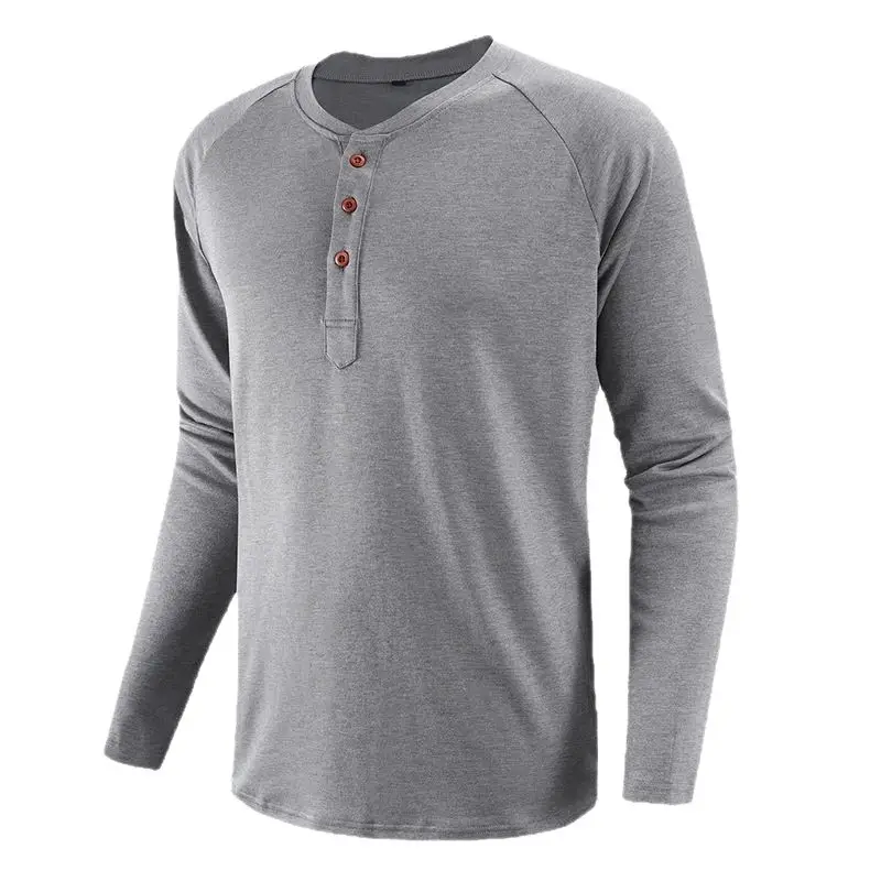 Men Long Sleeve Raglan T-Shirt Green Large - Image 11