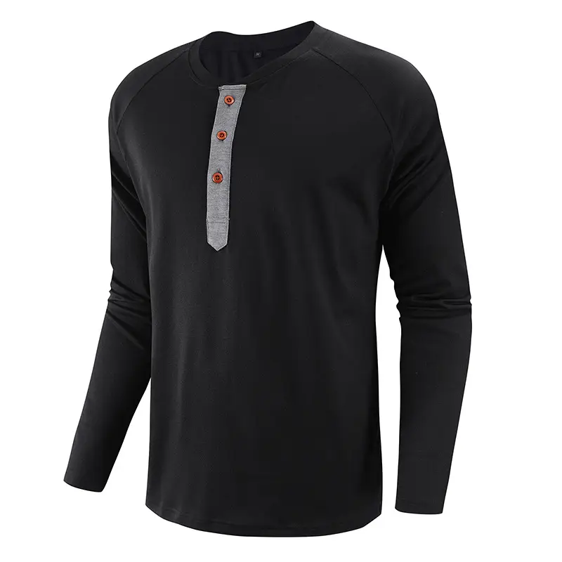 Men Long Sleeve Raglan T-Shirt Green Large — feature 1