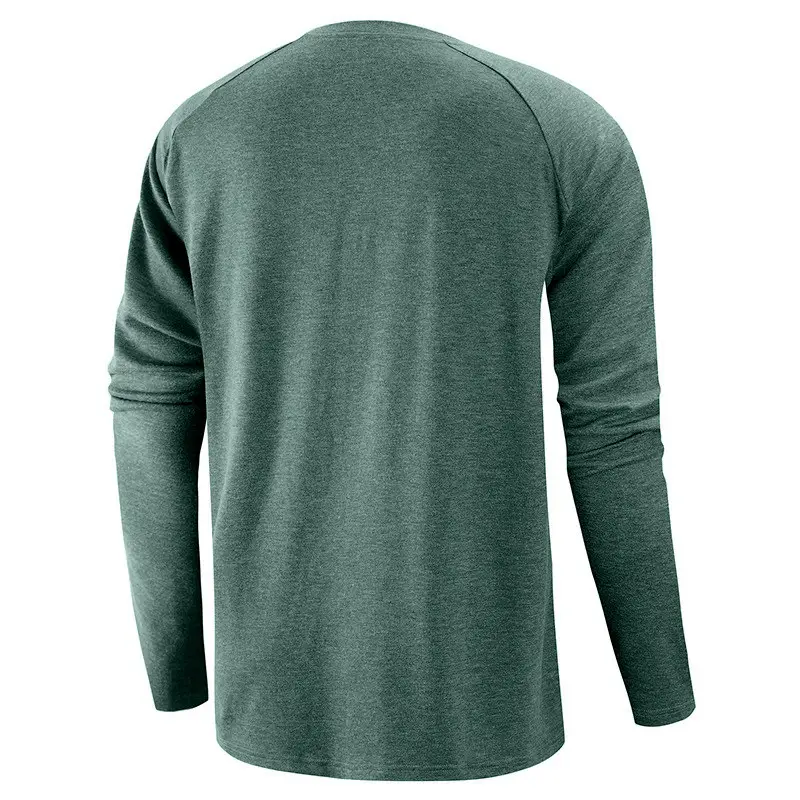 Men Long Sleeve Raglan T-Shirt Green Large — feature 24