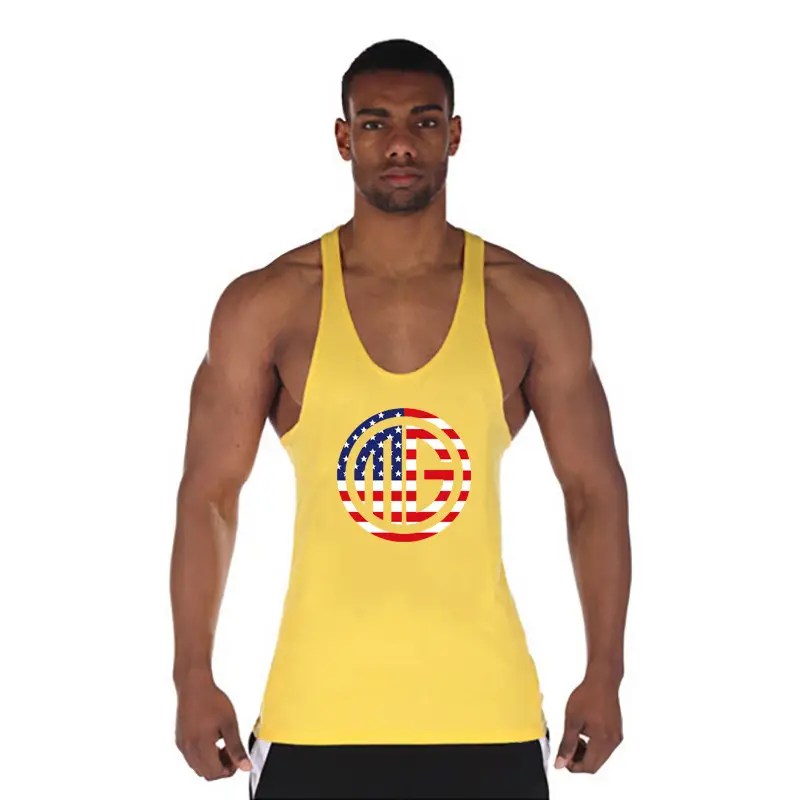 MG Men's Yellow Muscle Waistcoat T-Shirt - Image 10