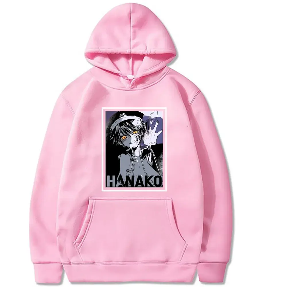Men Hanako Kun Hoodie Red Graphic Print - Image 6