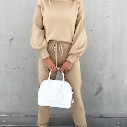 2020 Fleece Sweatshirt Set Grey Winter Casual - Image 9