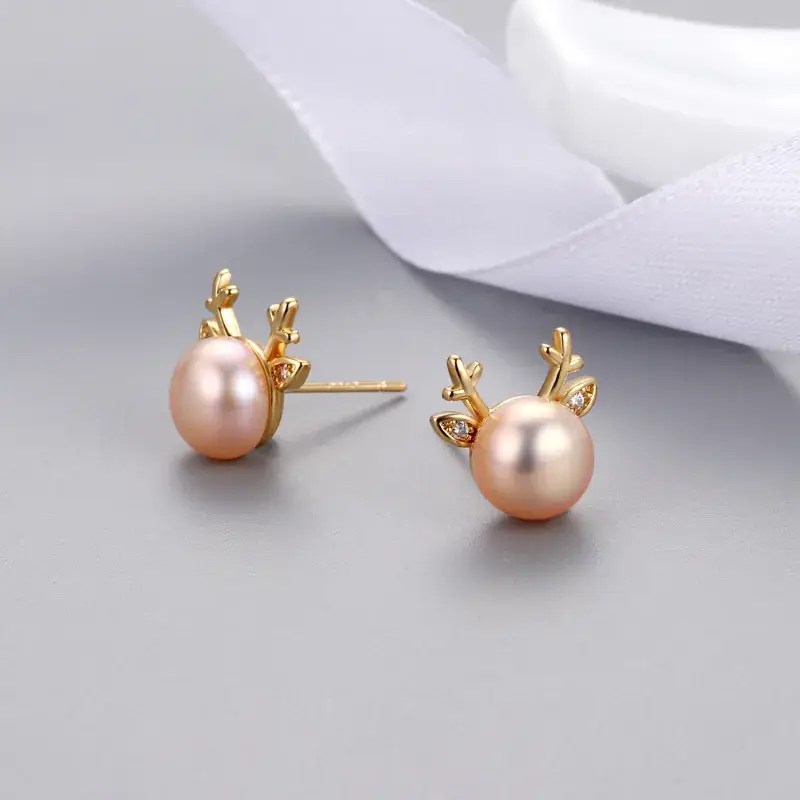 Pearl Deer Antler Earrings for Women - Image 10