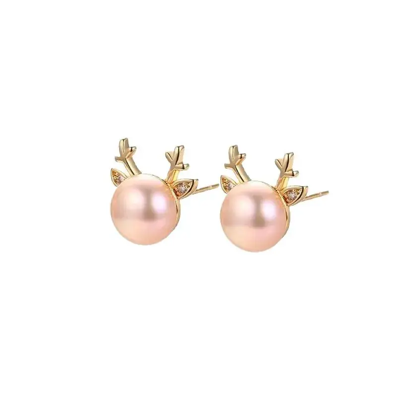 Pearl Deer Antler Earrings for Women - Image 11