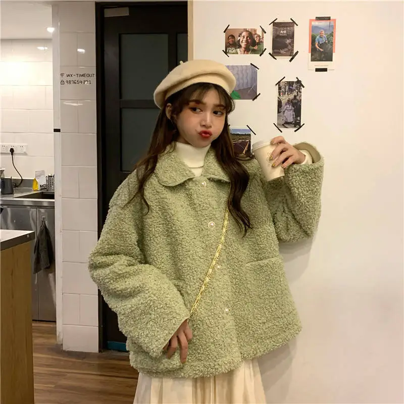 Winter Green Cardigan Jacket for Women Large Size — feature 11