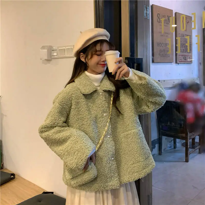Winter Green Cardigan Jacket for Women Large Size — feature 12