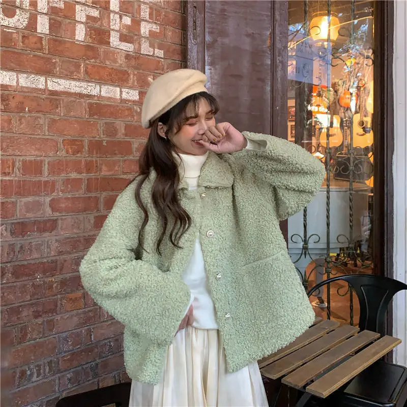 Winter Green Cardigan Jacket for Women Large Size — feature 16