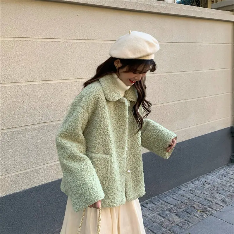 Winter Green Cardigan Jacket for Women Large Size — feature 18