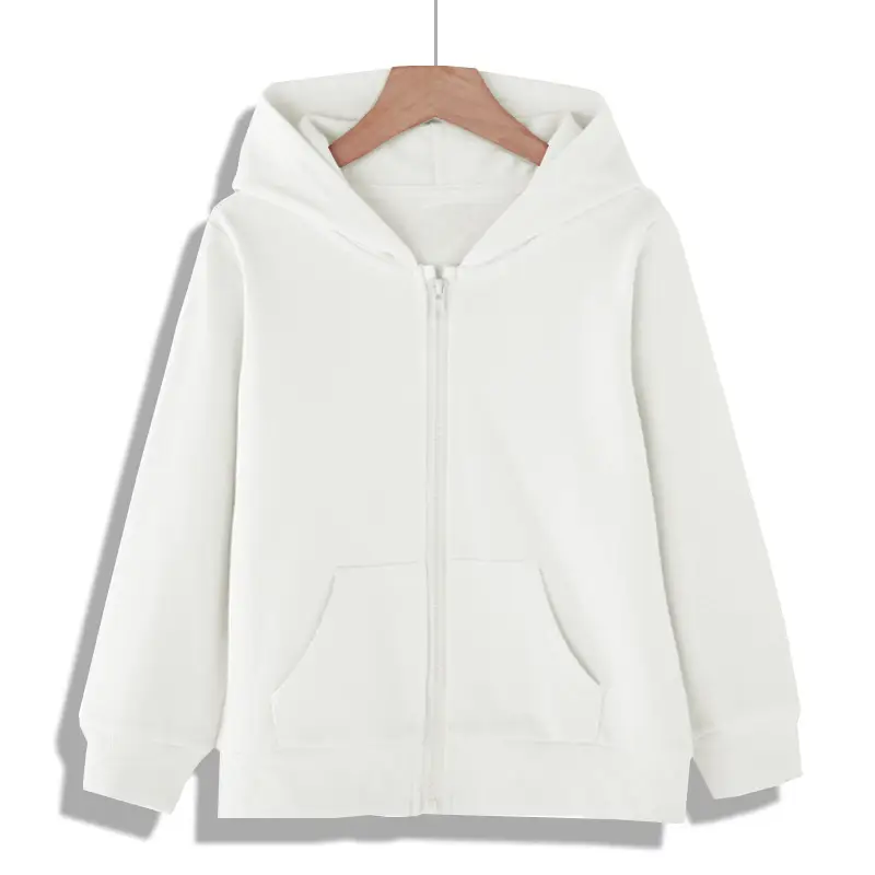 Gray Full-Zip Hooded Sweatshirt for Boys Girls - Image 7