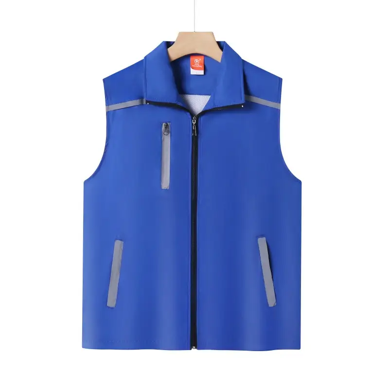 Men Red Sleeveless Vest with Zip Front - Image 3