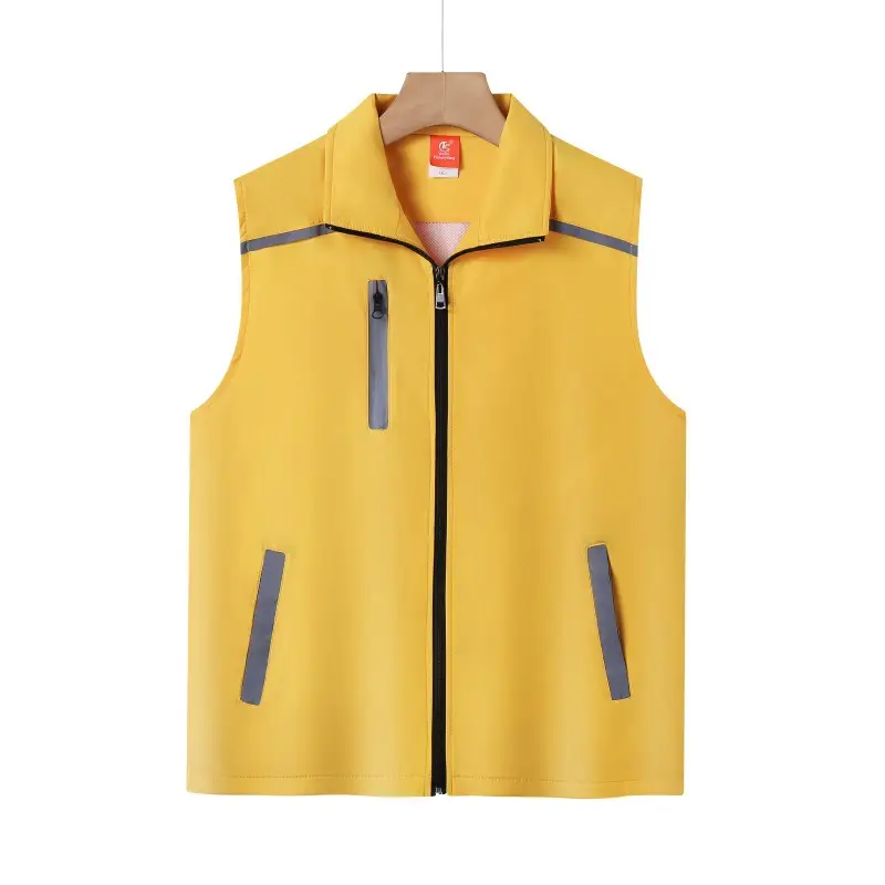 Men Red Sleeveless Vest with Zip Front - Image 5