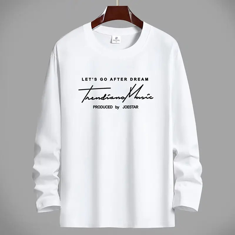 Men Cotton Long Sleeve T-Shirt Black Graphic Print - Image 9