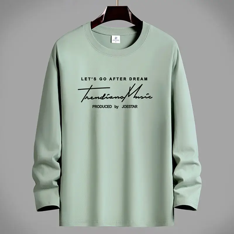 Men Cotton Long Sleeve T-Shirt Black Graphic Print - Image 2
