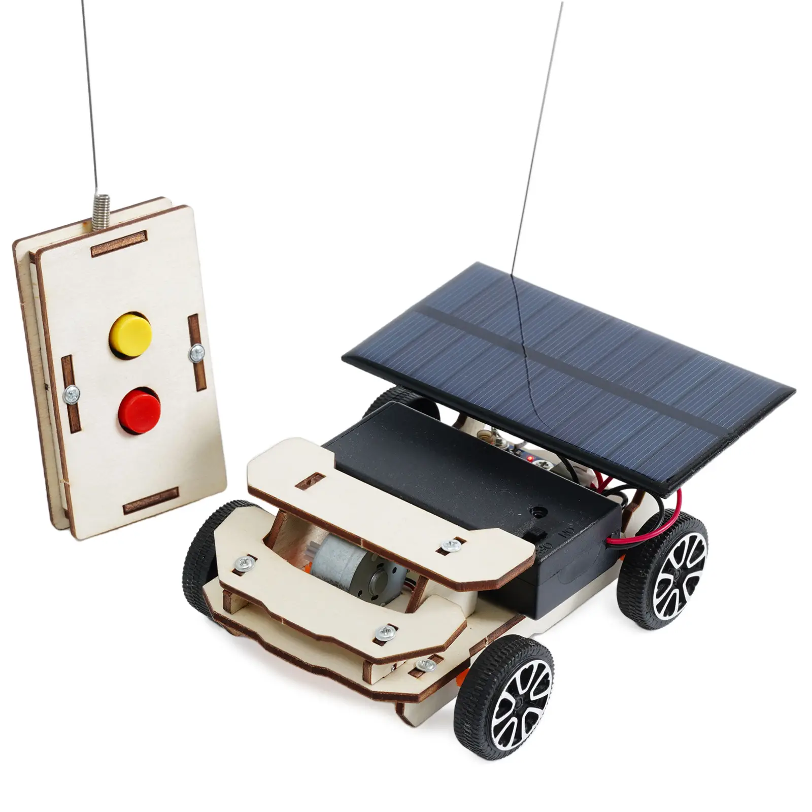 Solar-powered remote control steam car for kids