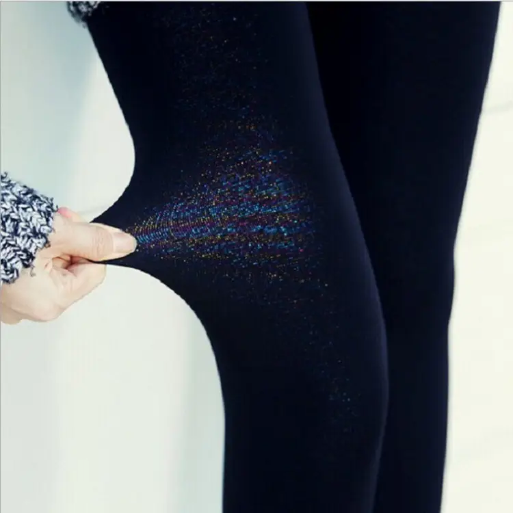 500g Velvet Thick Nylon Leggings with Fake Meat Design