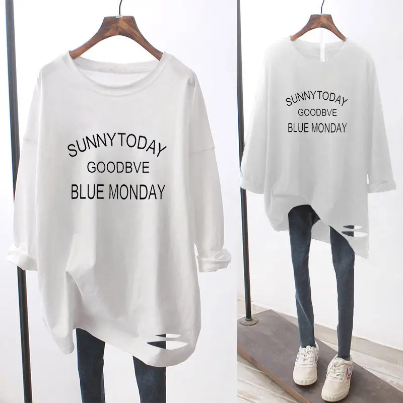Women White Velvet Long Sleeve T-Shirt with Graphic Print - Image 7