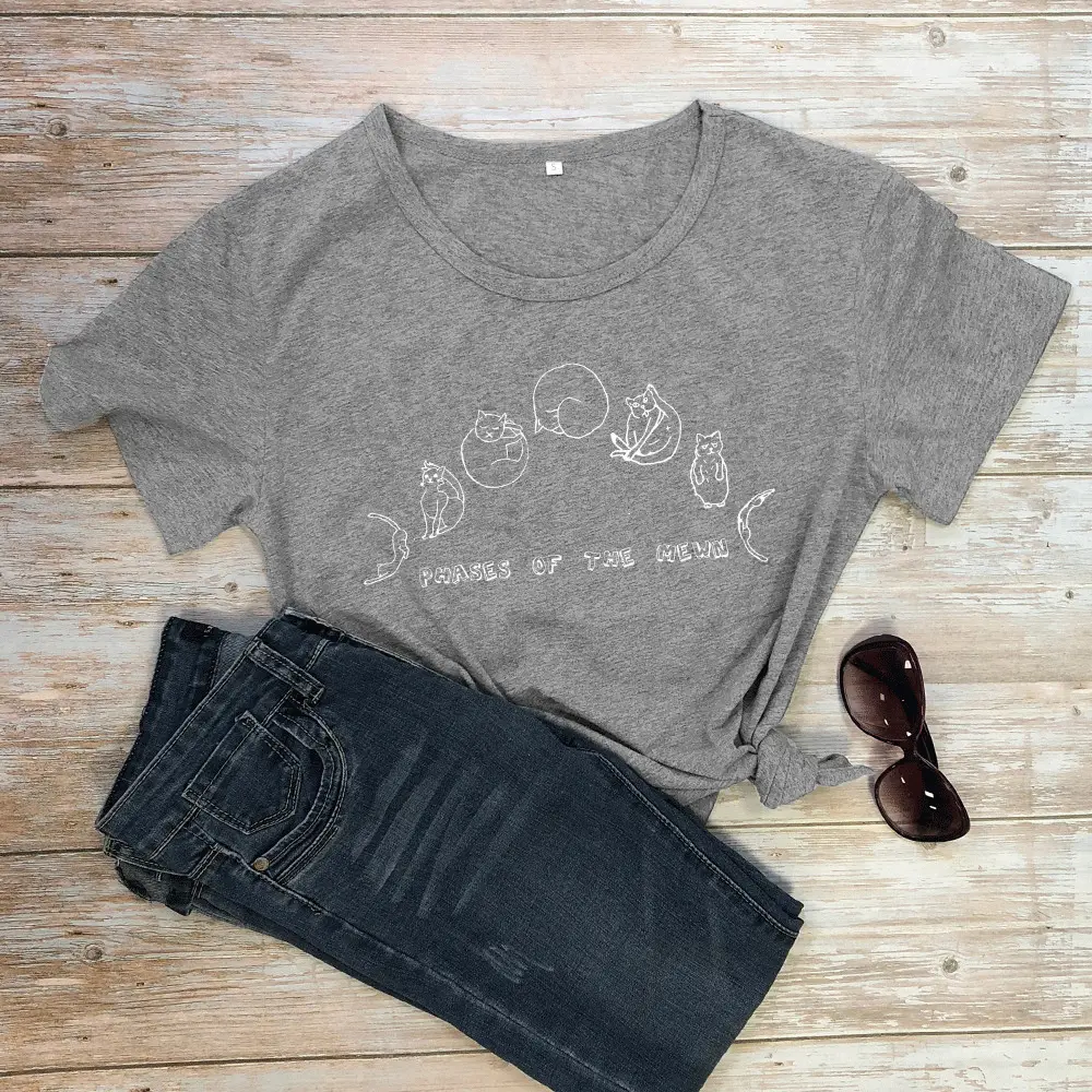 Women Pink Cat Print T-Shirt Short Sleeve - Image 10