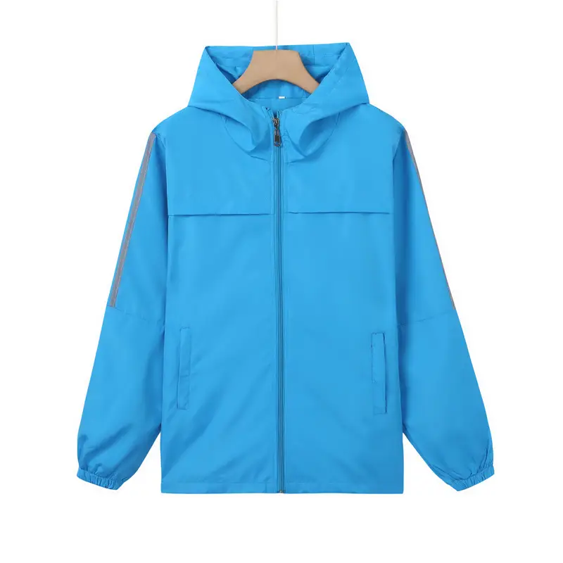 Blue Windproof Zipper Hooded Workwear Jacket for Sales Staff - Image 5