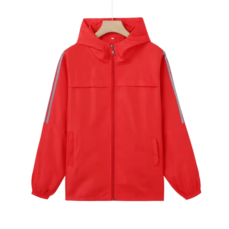 Blue Windproof Zipper Hooded Workwear Jacket for Sales Staff - Image 2
