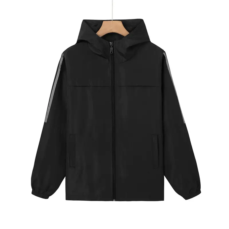 Blue Windproof Zipper Hooded Workwear Jacket for Sales Staff - Image 3