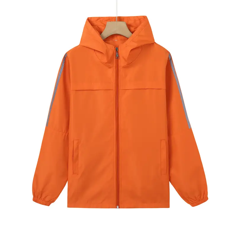 Blue Windproof Zipper Hooded Workwear Jacket for Sales Staff - Image 4
