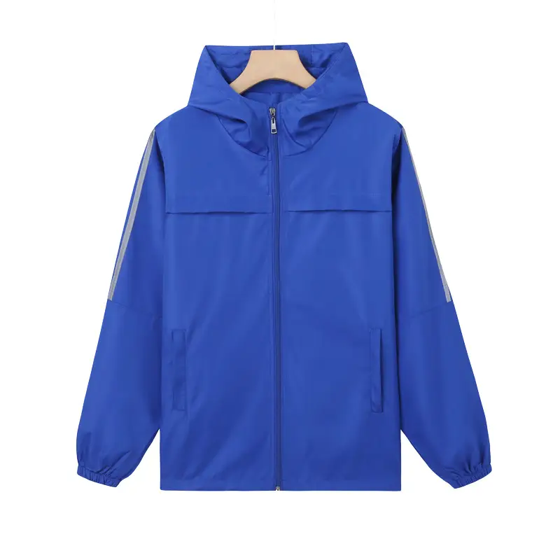 Blue Windproof Zipper Hooded Workwear Jacket for Sales Staff - Image 6