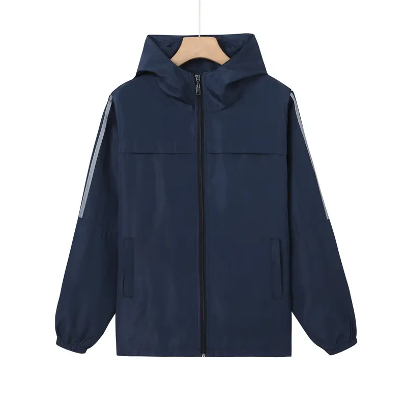Blue Windproof Zipper Hooded Workwear Jacket for Sales Staff - Image 7