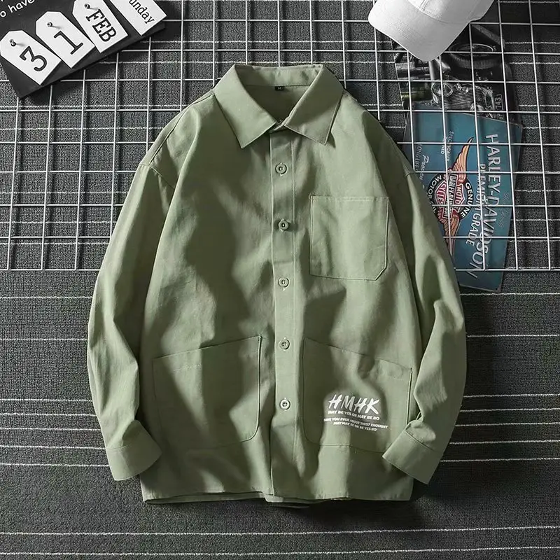 Men Black Korean Duffian Shirt Long Sleeve - Image 3
