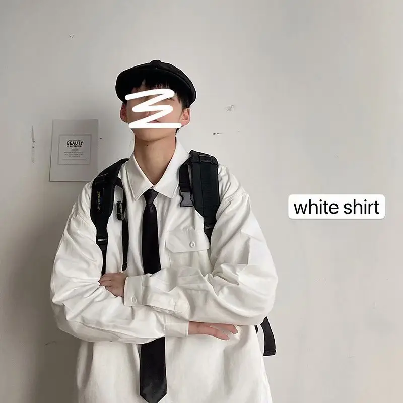Japanese Style Long Sleeve Workwear Shirt Men Loose Autumn Casual - Image 5