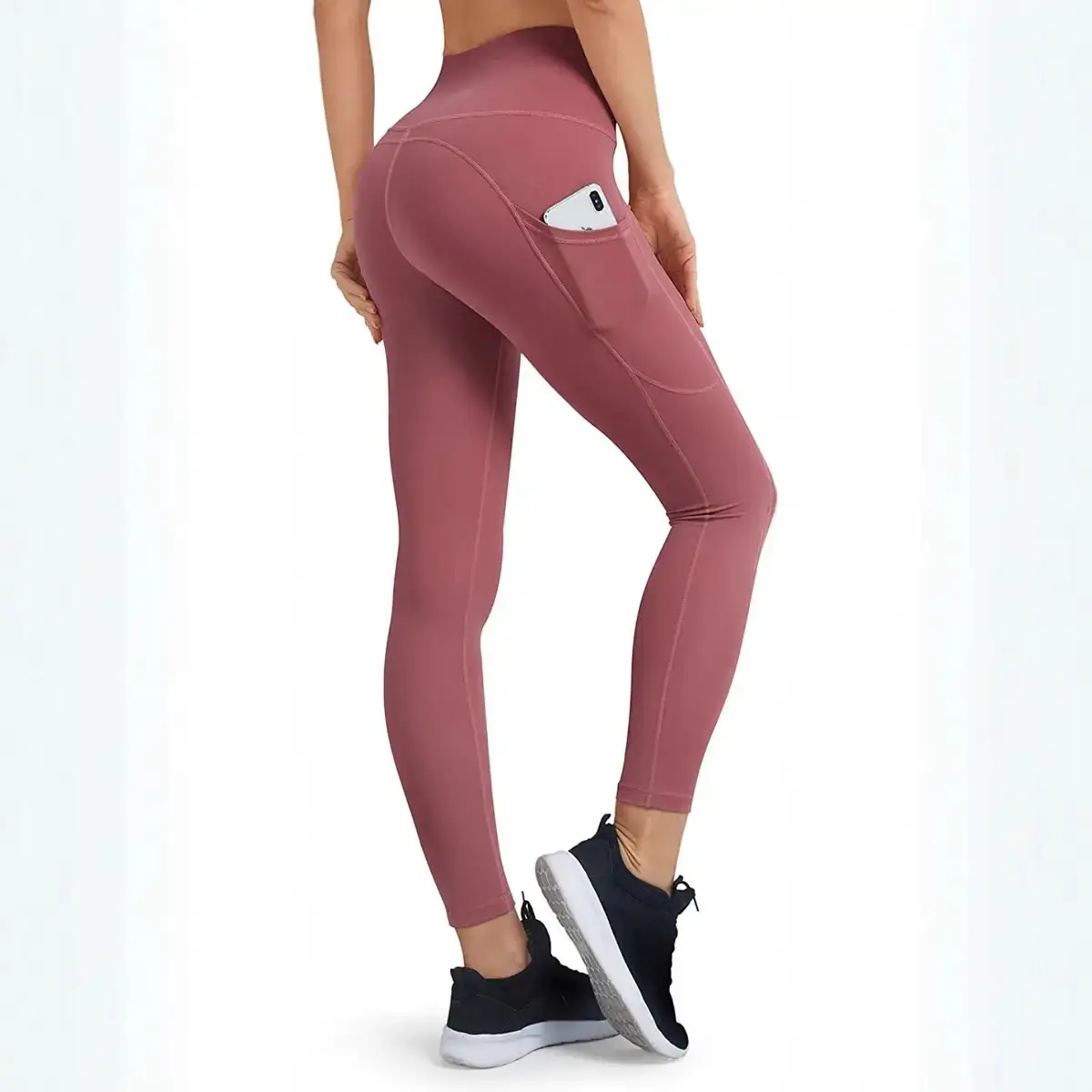 Women Spliced Sports Yoga Pants Grey High Waist - Image 8