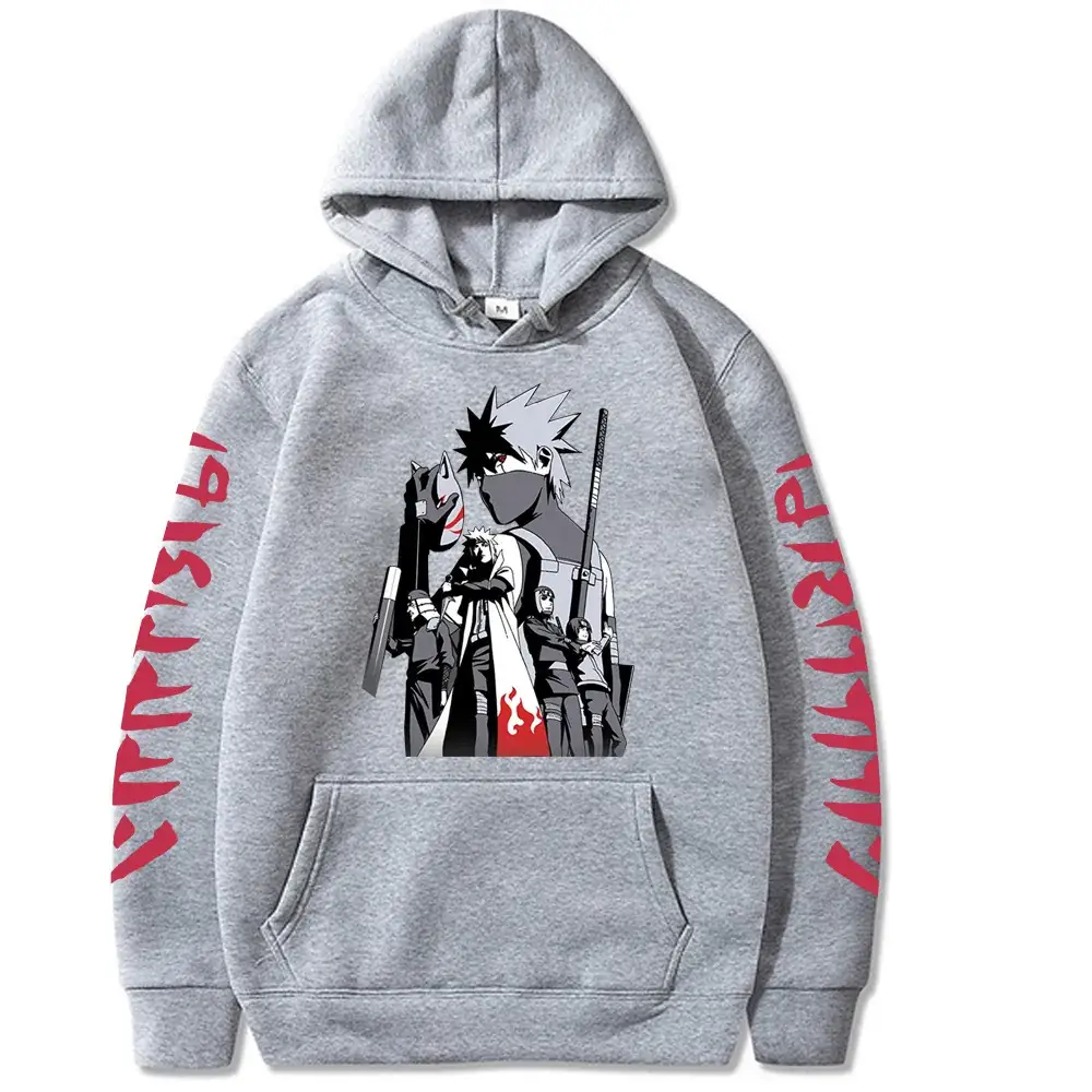 Naruto Sasuke Fleece Hoodie Plus Size Black - Image 4