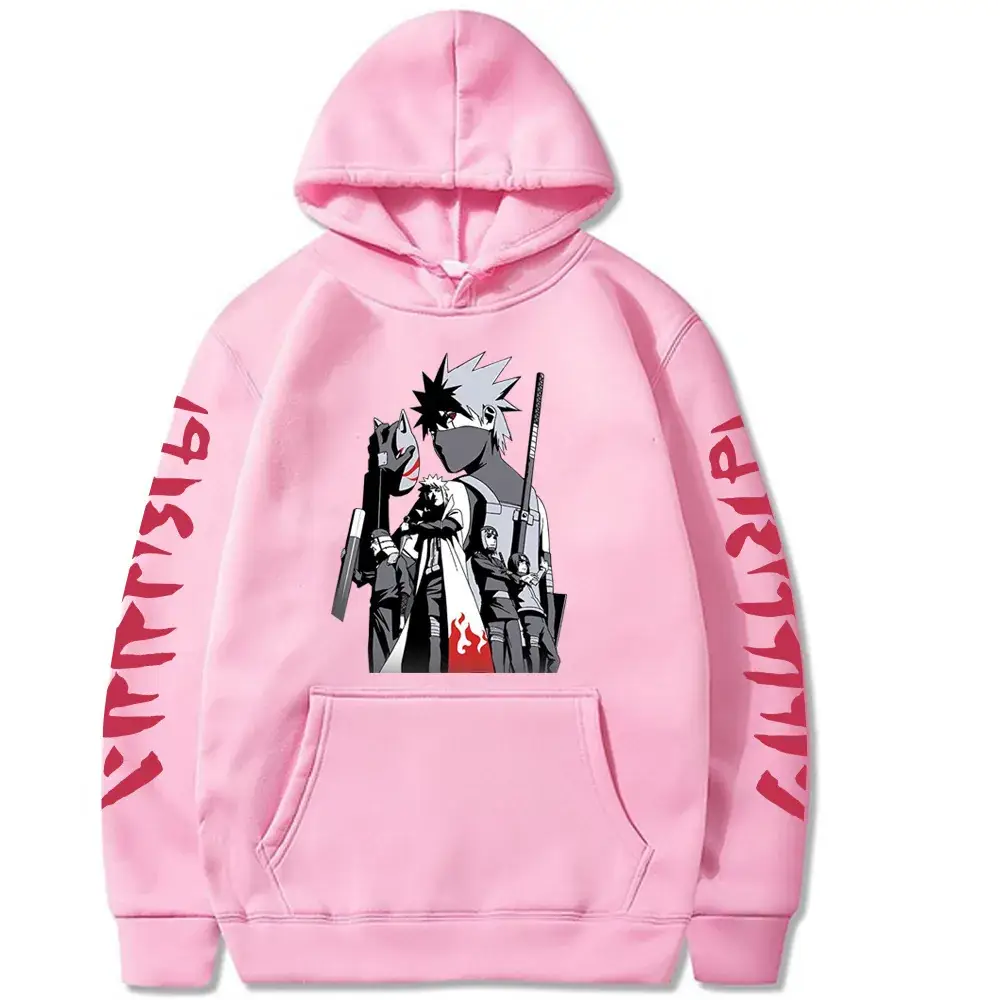 Naruto Sasuke Fleece Hoodie Plus Size Black - Image 6
