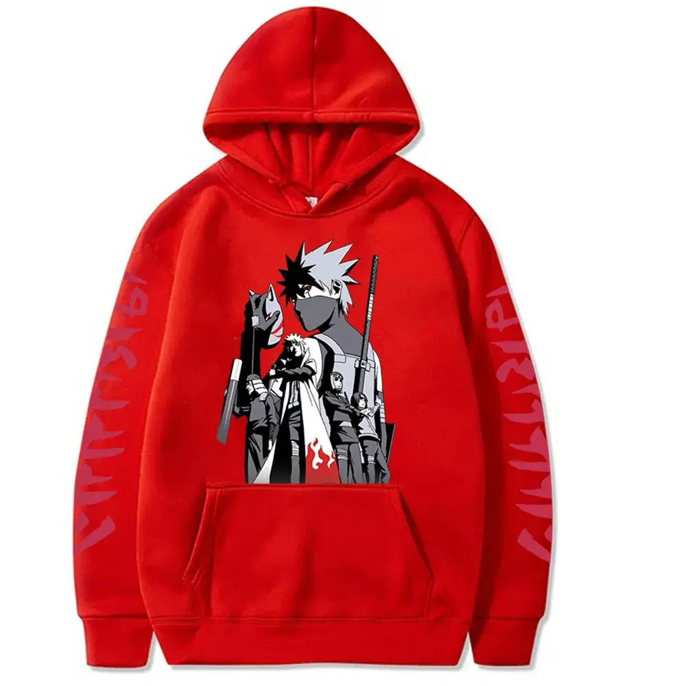 Naruto Sasuke Fleece Hoodie Plus Size Black - Image 3
