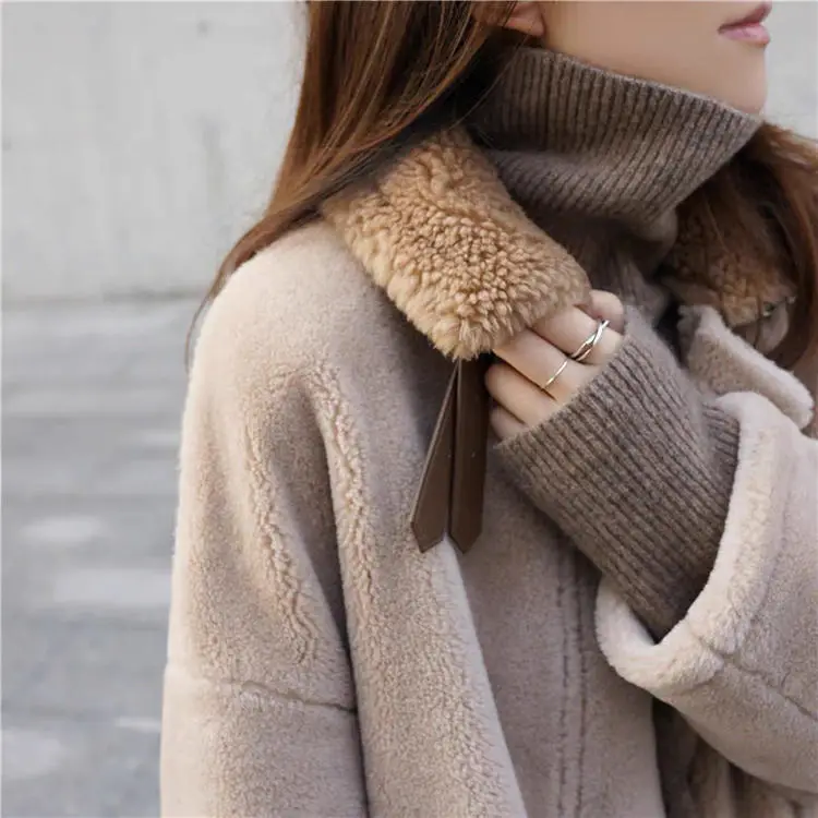 Heavy Turtleneck Sweater Women Red Loose Knit Large — feature 16