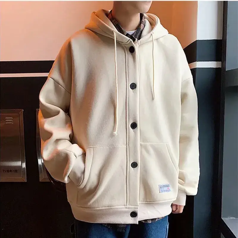 Men's Grey Hooded Sweatshirt Hoodie Winter Vest